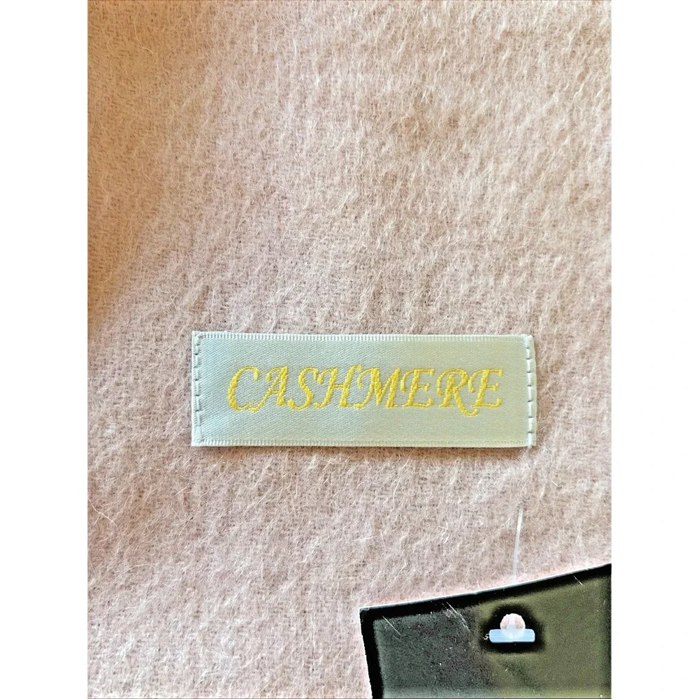 Unbranded Pink Wool/Cashmere/Fur Fringe Pom Scarf Wrap Accessory‎ NEW NWT FLAWED - Picture 7 of 10